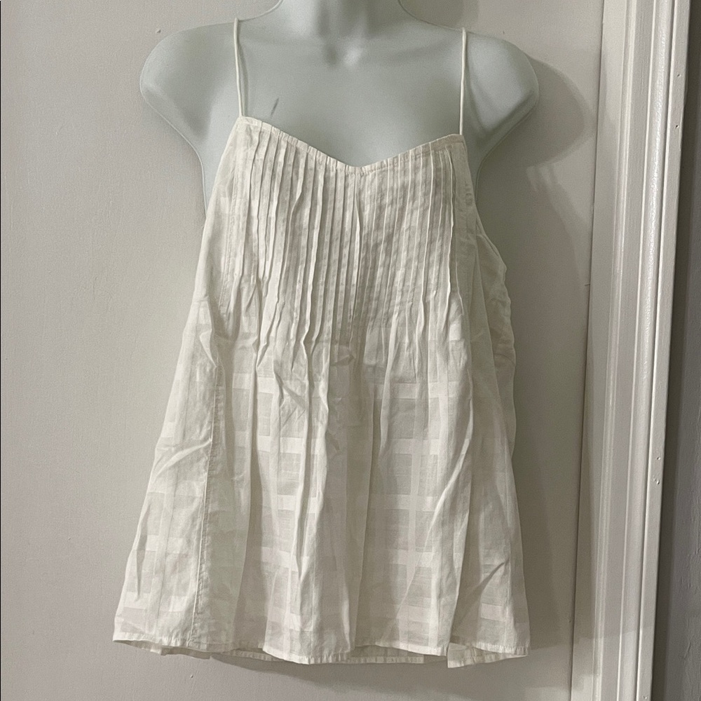 J. Crew White Textured Camisole Top